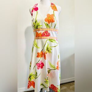 Donna Rocco sun dress floral pineapple colorful summer beach vacation women’s 10